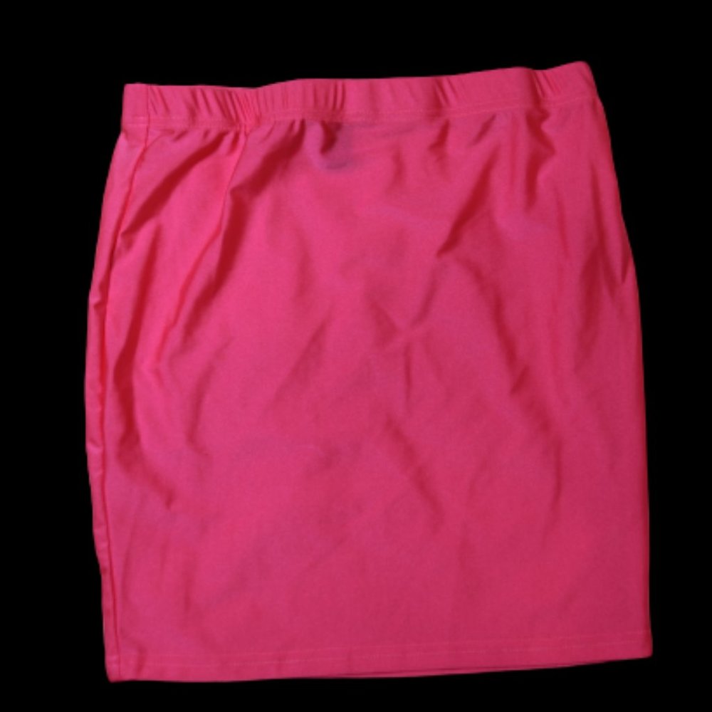 PINK SPANDEX MINI SKIRT